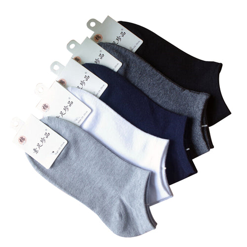 spring summer men cotton ankle Socks for men's business casual solid colors short socks male sock slippers 5pairs/lot s02