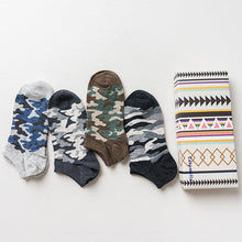 Gift Box fashion brand short socks for men cotton sock summer creative patterns boat socks male ankle socks 4pairs/box