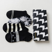 Gift Box fashion brand short socks for men cotton sock summer creative patterns boat socks male ankle socks 4pairs/box
