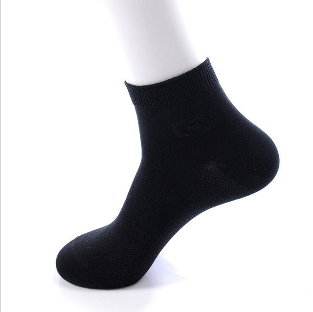 High quality Bamboo fiber brand business men socks spring summer male breathable mesh casual short socks 5pairs/lot s262