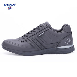 BONA New Popular Style Men Casual Shoes Lace Up Comfortable Shoes Men Soft Lightweight Outsole Hombre  Free  Shipping