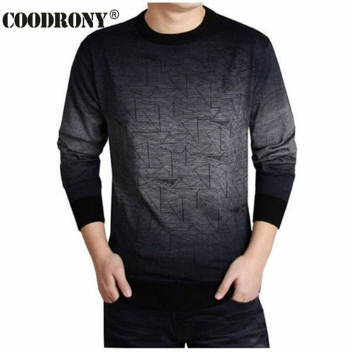 COODRONY Cashmere Sweater Men Brand Clothing Mens Sweaters Print Hang Pye Casual Shirt Wool Pullover Men Pull O-Neck Dress T 613