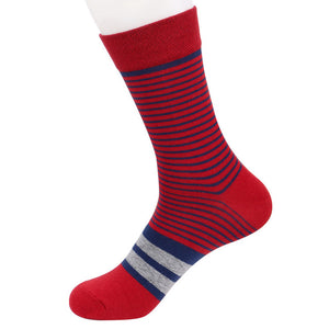 EUR40-45 men fashion colorful stripes long cotton socks male autumn winter patterns socks 5pairs/lot