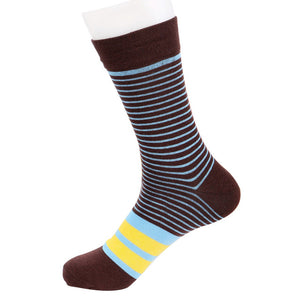 EUR40-45 men fashion colorful stripes long cotton socks male autumn winter patterns socks 5pairs/lot