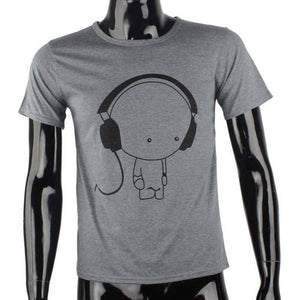 JECKSION Fashion Men Boy High Quality Camisetas Tees Short Sleeve O-Neck Earphone T Shirt Men Clothes Camisa Masculina #LYW