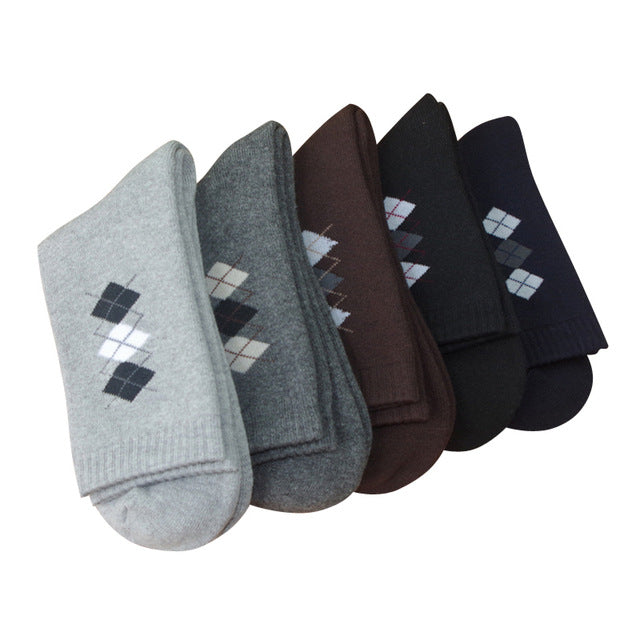 Eur40-44 Men 2017 Winter thicken warm terry socks male business casual thermal cotton socks 5pairs/lot s78