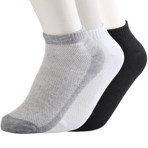 10pairs Eur38-43 spring summer breathable mesh ankle socks for men white thin socks male black boat socks s33