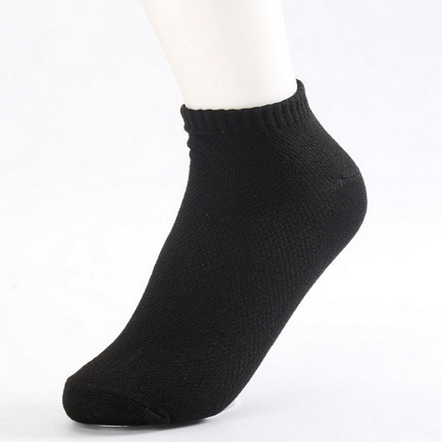 10pairs Eur38-43 spring summer breathable mesh ankle socks for men white thin socks male black boat socks s33