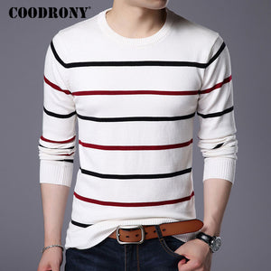 COODRONY O-Neck Pullover Men Brand Clothing 2017 Autumn Winter New Arrival Cashmere Wool Sweater Men Casual Striped Pull Men 152