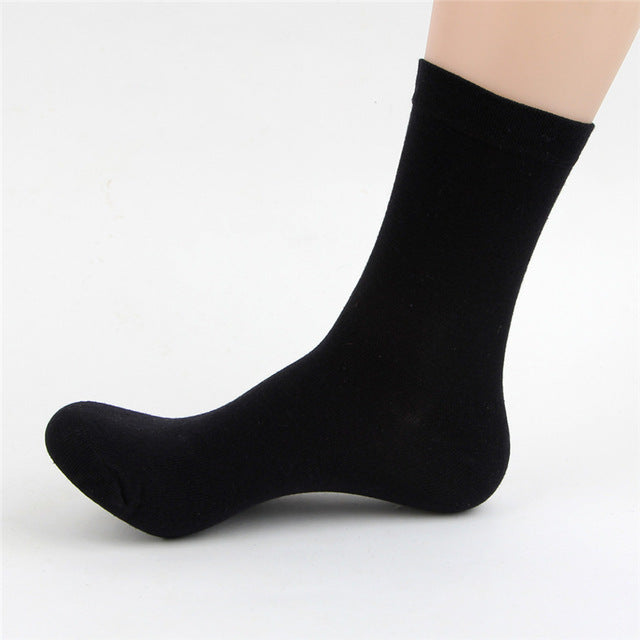 High Quality Autumn Winter Men Black Business Cotton Socks For Male White Casual Long Socks 12PCS=6PAIRS/LOT