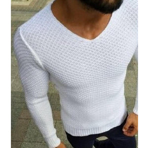 2018 Brand Clothing New Christmas Men Sweater Fashion Autumn Solid Slim Fit Pullovers Men's V-Neck Casual Sweaters and Pullovers