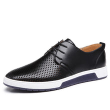 Merkmak New 2018 Men Casual Shoes Leather Summer Breathable Holes Luxury Brand Flat Shoes for Men Drop Shipping