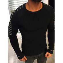 Winter Men Casual Warm Slim Sweater Knitted Striped Long Sleeve Patchwork Pullover Male Elastic Solid Sexy Spring Basic Tops