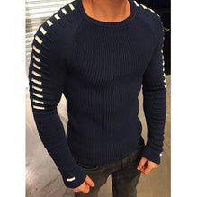 Winter Men Casual Warm Slim Sweater Knitted Striped Long Sleeve Patchwork Pullover Male Elastic Solid Sexy Spring Basic Tops