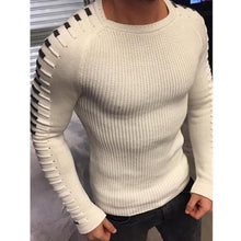 Winter Men Casual Warm Slim Sweater Knitted Striped Long Sleeve Patchwork Pullover Male Elastic Solid Sexy Spring Basic Tops