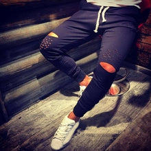 Spring Fashion Casual Pants Sweatpants Mens Track Pants Causal Movement Cotton Jogger Harem Hole Men's Trousers Hip Hop Clothing
