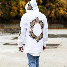 2018 New Design Flower Embroidery Hoodies Men Hip Hop Side Split hooded Sweatshirts Hooded Pullover Jumper Pull Oversized Tops