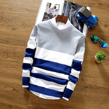 YG6174-3 Cheap wholesale 2018 new Han edition round collar stripe sweater male of cultivate one's morality men sweater knit