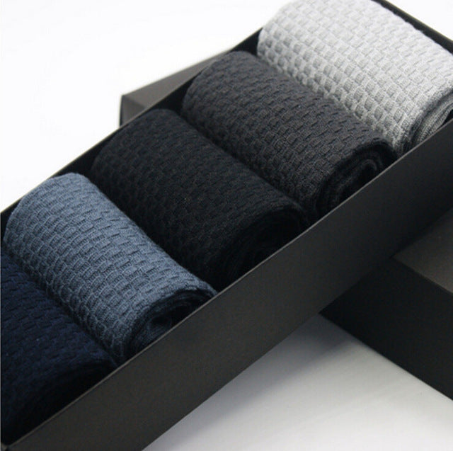 HEE GRAND 2018 New Arrival Fashion Men's Sock Men's Bamboo Fiber Sock Men's Casual Sock Comfortable 5 Pairs Per Set  NWM147