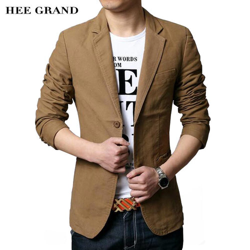 HEE GRAND Men's Casual Blazers 2018 Hot Sale Leisure Suit Fashion Slim Fitted Male Blazers Single Breasted Costume Homme MWX413