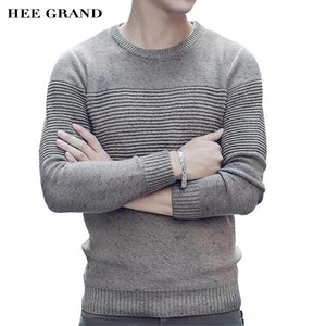 HEE GRAND Men Casual Sweater 2018 New Arrilval O-Neck Full Sleeve Solid Color Slim Fitted Male Pullovers Size M-3XL MZM534