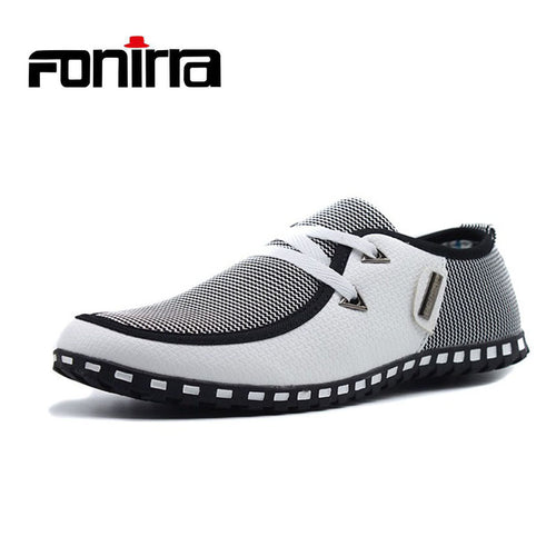 Men Casual Shoes Breathable Light Flats Shoes Leather Loafers Slip On Mens Flats Driving Shoes Plus size  FONIRRA 38-47 176