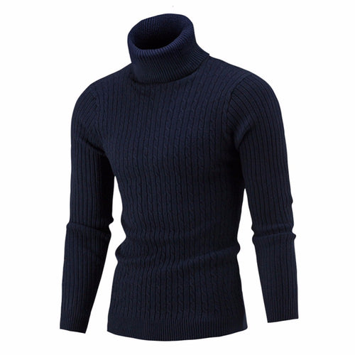 Sweater Pullover Men 2018 Male Brand Casual Solid-Color Knitt Simple Sweaters Men Comfortable Hedging Turtleneck Men'S Sweater